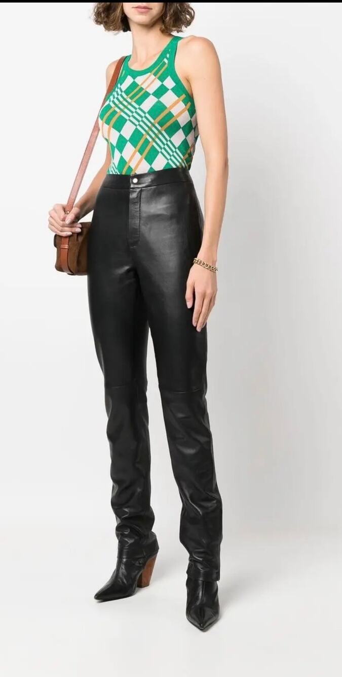 Filippa K Cassidy Leather Trousers Pants Zipper Ankle Detail Black